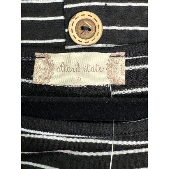 NWT ALTAR'D STATE Essential Black White Stripe Faux Wood Button Tee Midi, Sz S - Picture 6 of 7
